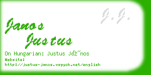 janos justus business card